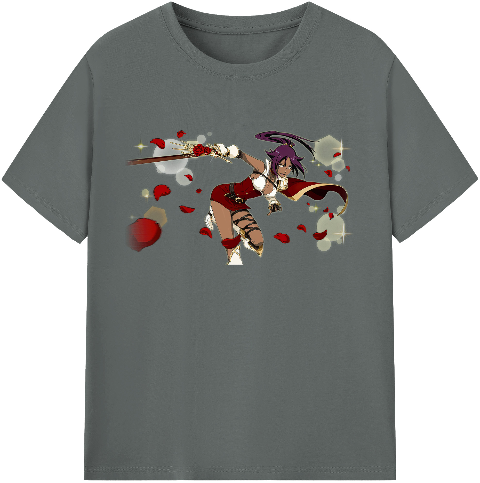 （画像用） ブリーチ 四楓院 夜一（しほういん よるいち） BLEACH Shihouin Yoruichi 綿100％ メンズ半袖Tシャツ｜肌触りやわらか＆通気性